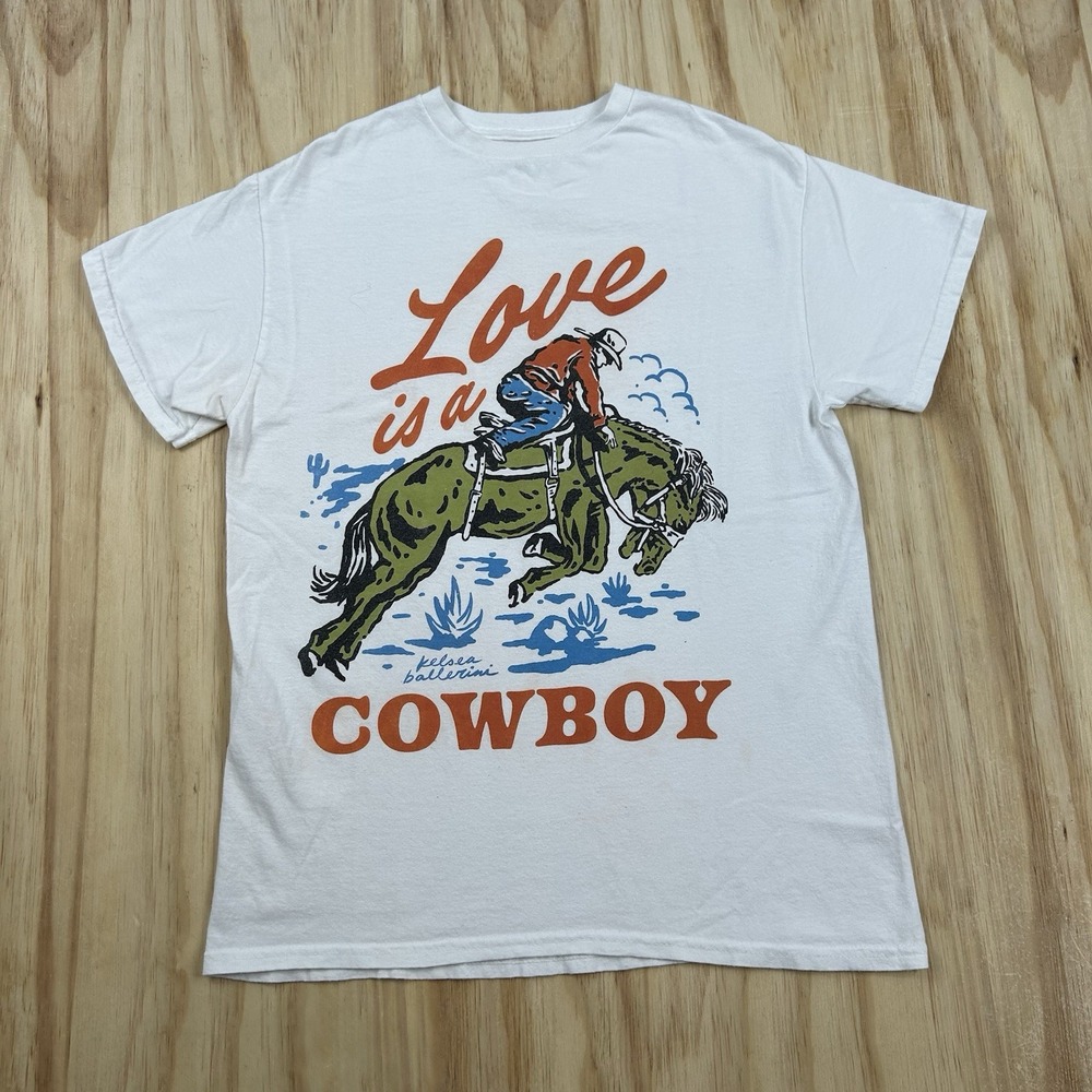 Kelsea Ballerini Love Is A Cowboy Women's Small White T Shirt Short Sleeve